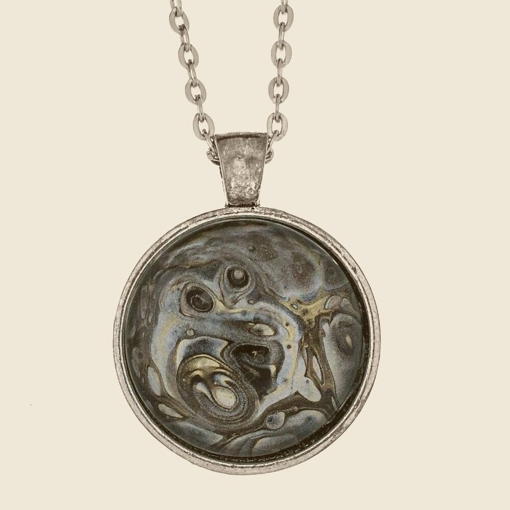 Fluid Art Pendant & Necklace Hand Made